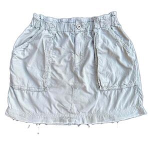 Zara green paperbag waist mini skirt, size medium​ distressed coastal cowgirl